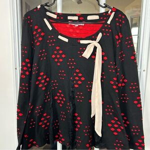Stylish Black and Red Women's Top